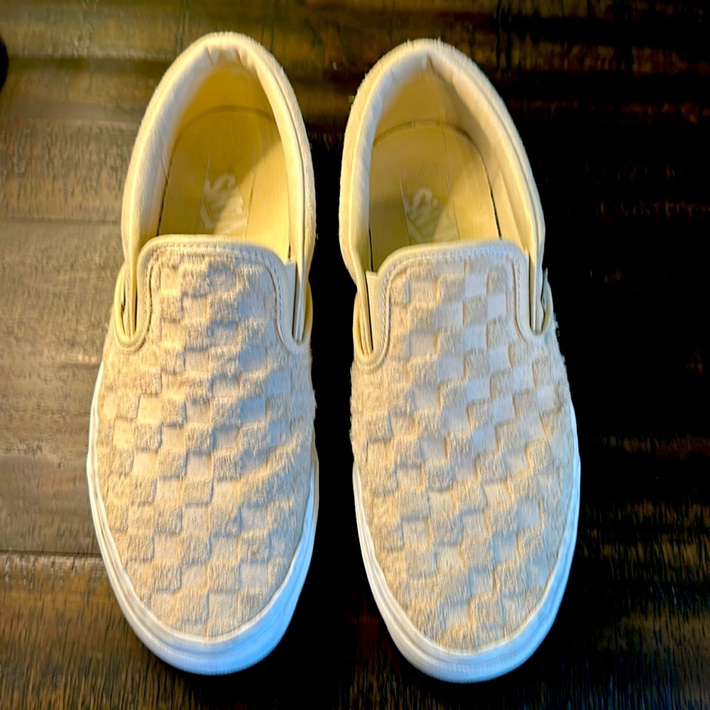 Beige suede checkerboard Vans